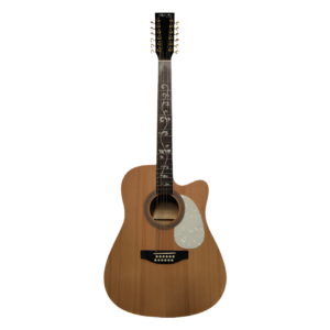 Guitarra Electroacústica Texana de 12 Cuerdas McCartney Color Natural, con Diseño en el Diapasón BFG-4117C-12FM-EQ-NT