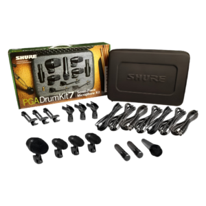 Paquete de 7 Micrófonos Shure PGADRUMKIT7 para Batería con Cables y Soportes